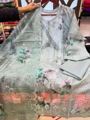 Swizz Lawn Premium Embroidered Set